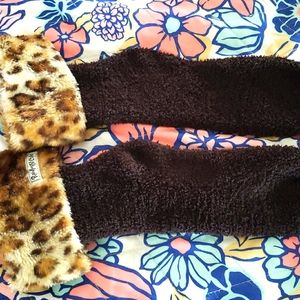 Soft Fuzzy Leopard Print Socks